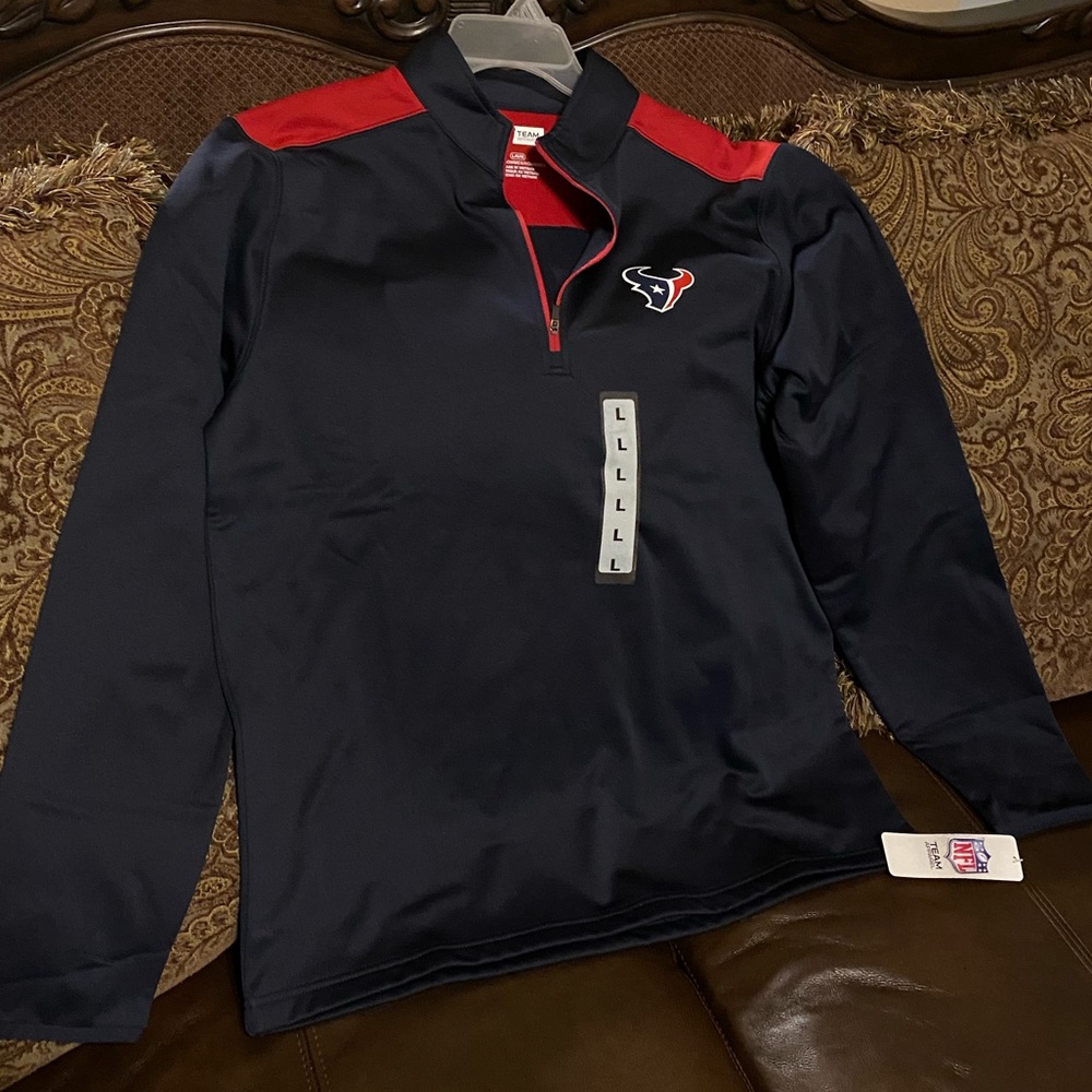 New Texans pullover zipper neck 100% polyester